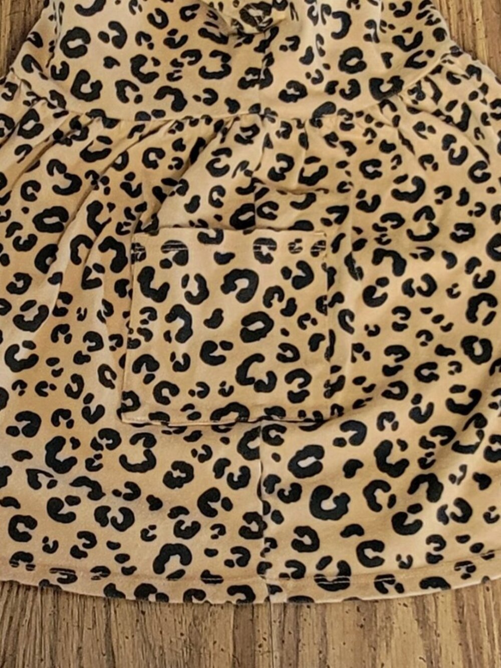 Girls 3T Leopard Print Dress Short Sleeve Toddler Casual - Picture 3 of 4